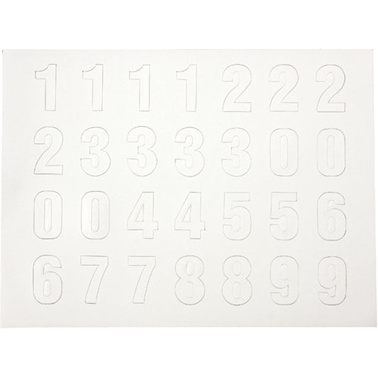 Brady Cut-out Magnetic Numbers, 0 to 9, 1-1/2" H, White