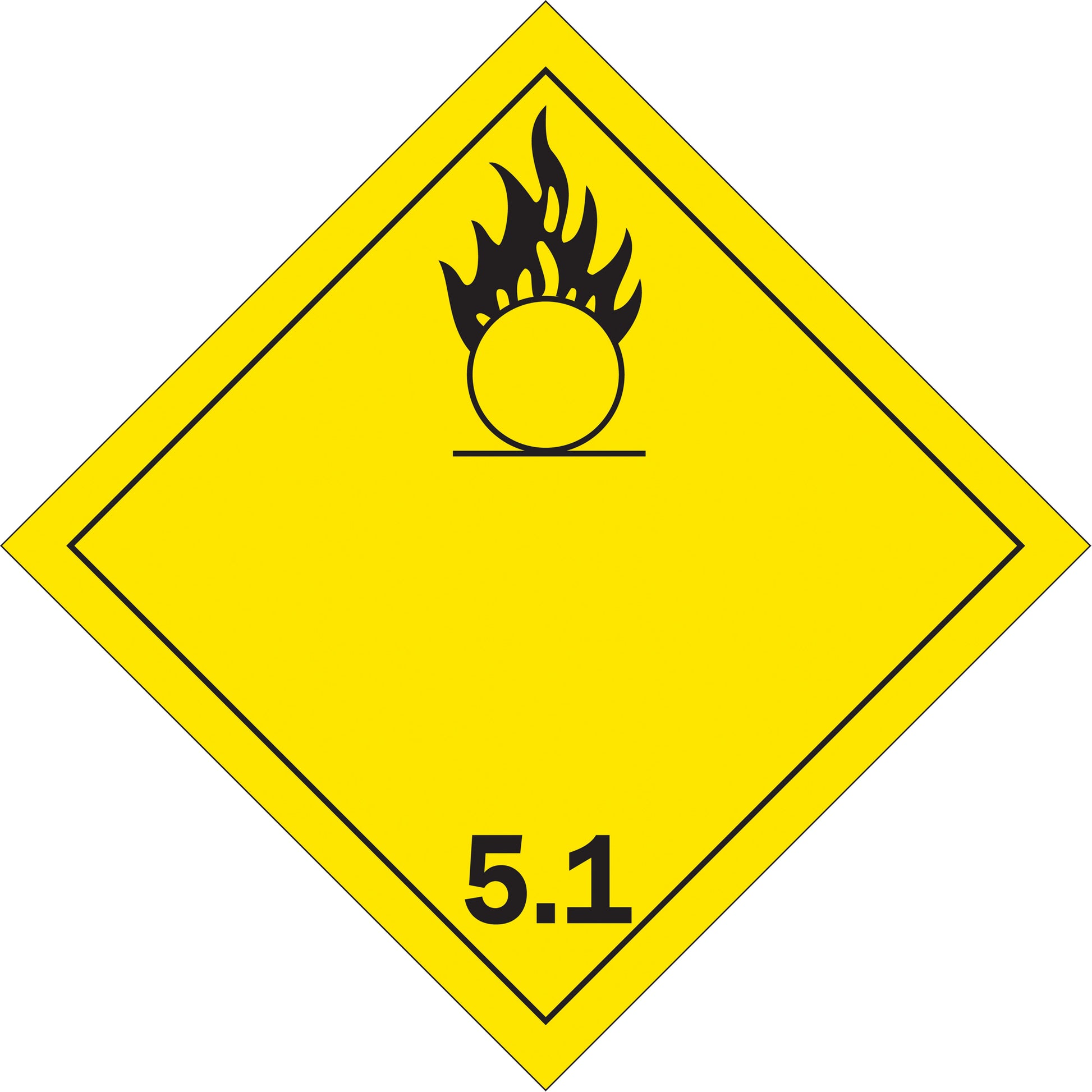 Brady Oxidizer TDG Placard, Plastic