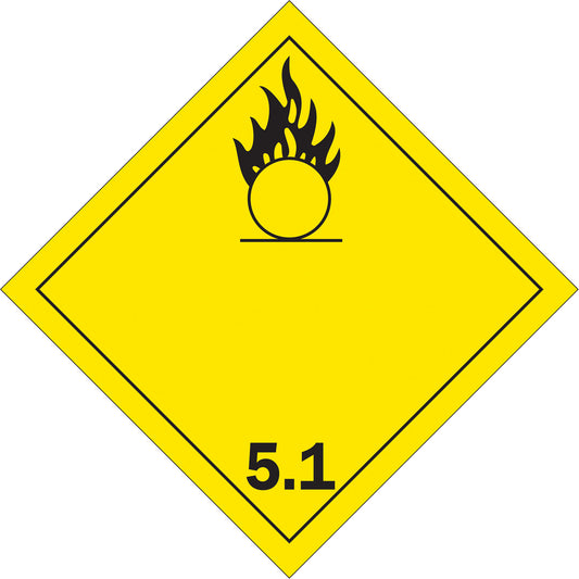 Brady Oxidizer TDG Placard, Plastic