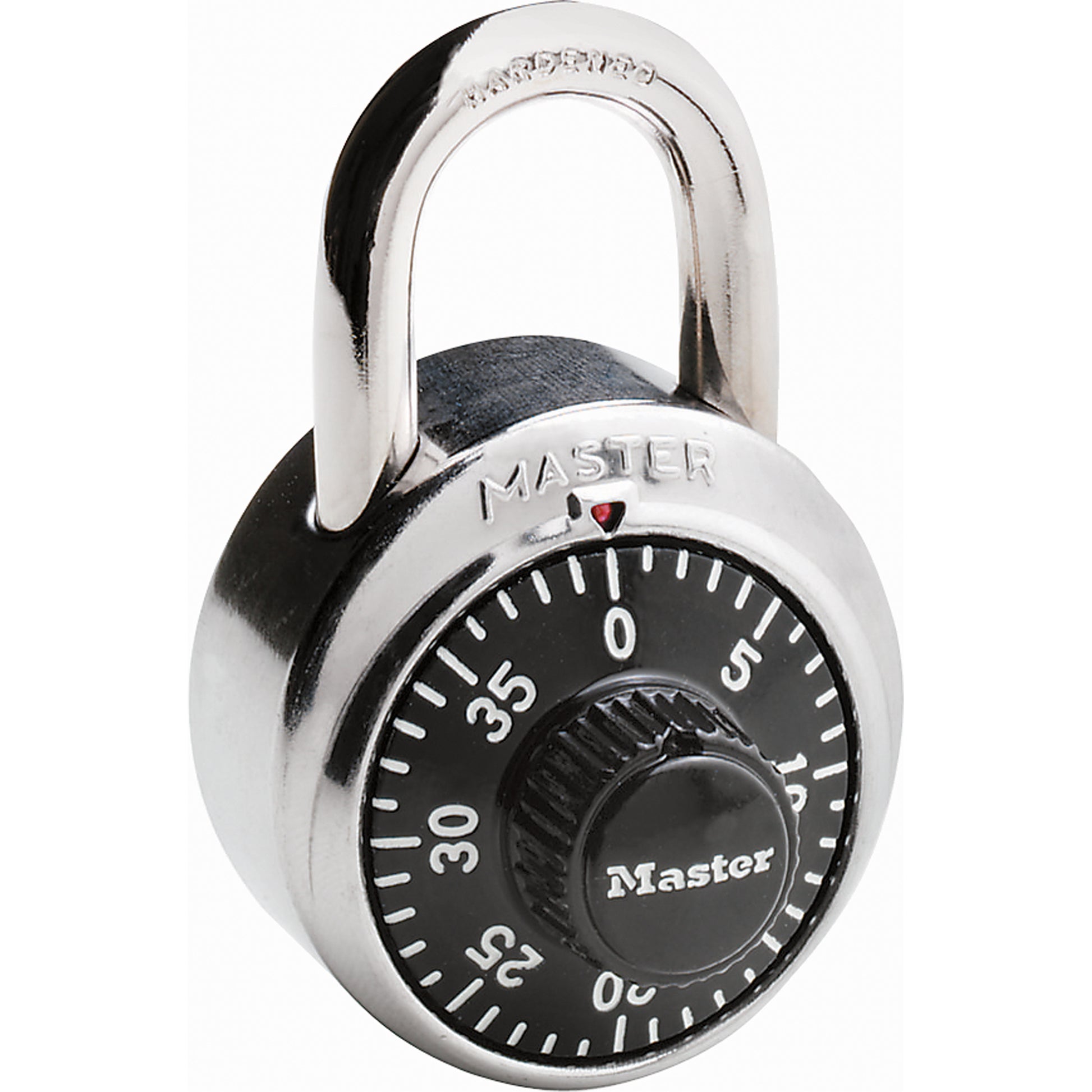 Master Lock Padlock, Combination, Hardened Steel, 1-7/8" Width