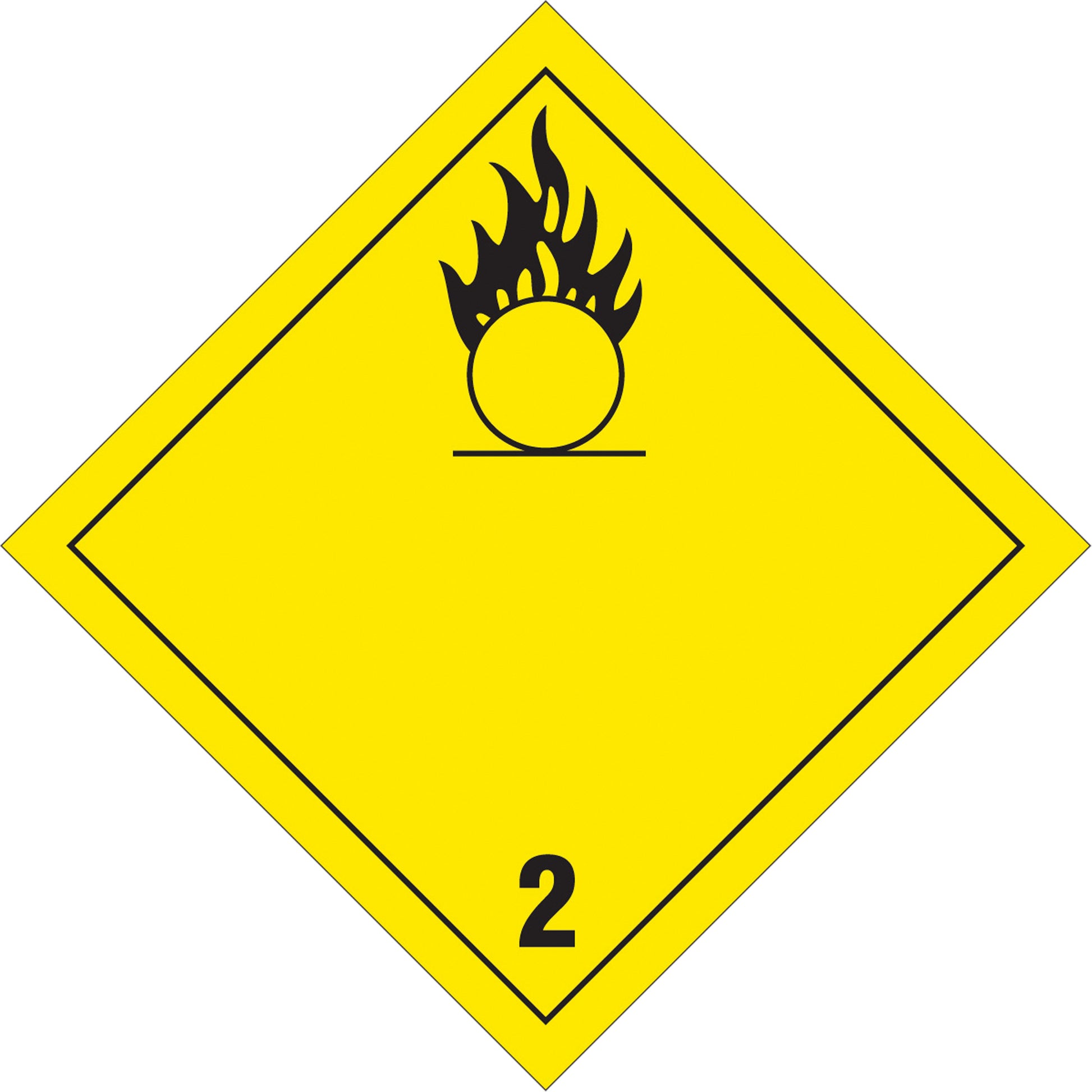 Brady Oxygen TDG Placard, Adhesive Vinyl