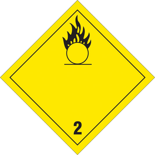 Brady Oxygen TDG Placard, Adhesive Vinyl