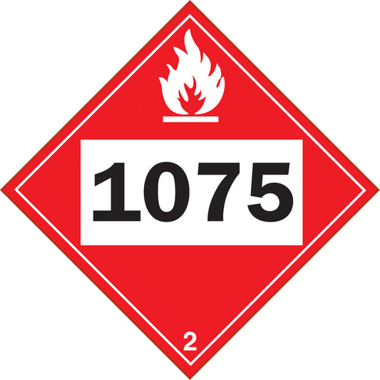 Brady 1075 Liquefied Petroleum Flammable Gas TDG Placard, Plastic