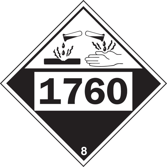 Brady 1760 Aluminum Phosphate Corrosive Materials TDG Placard, Plastic