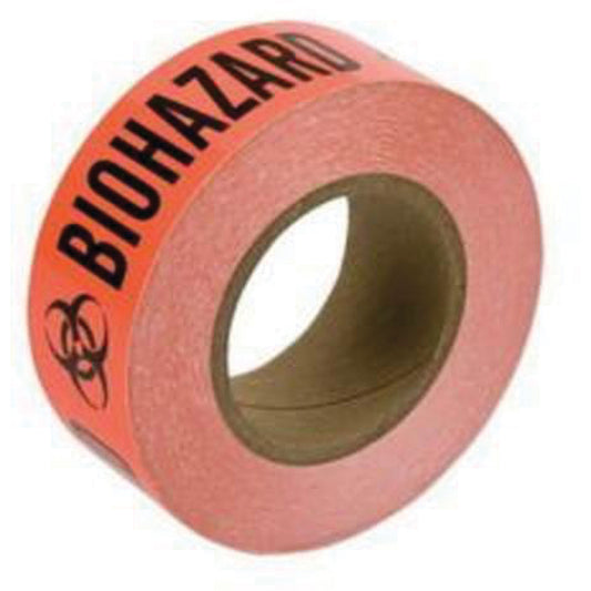 Brady "Biohazard" Marking Tape, 2" x 108', Polyester, Black and Orange