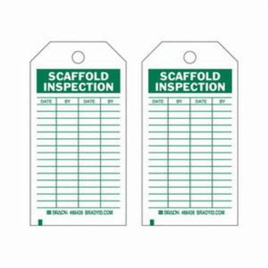 Brady Inspection Record Tags, Polyester, 3" W x 5-3/4" H, English