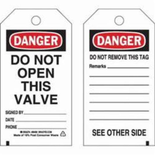 Brady Self-Laminating Safety Tags, Polyester, 3" W x 5-3/4" H, English