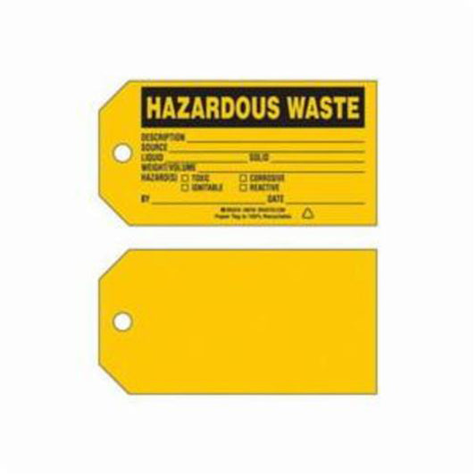 Brady "Hazardous Waste" Tags, Paper, 5-3/4" W x 3" H, English