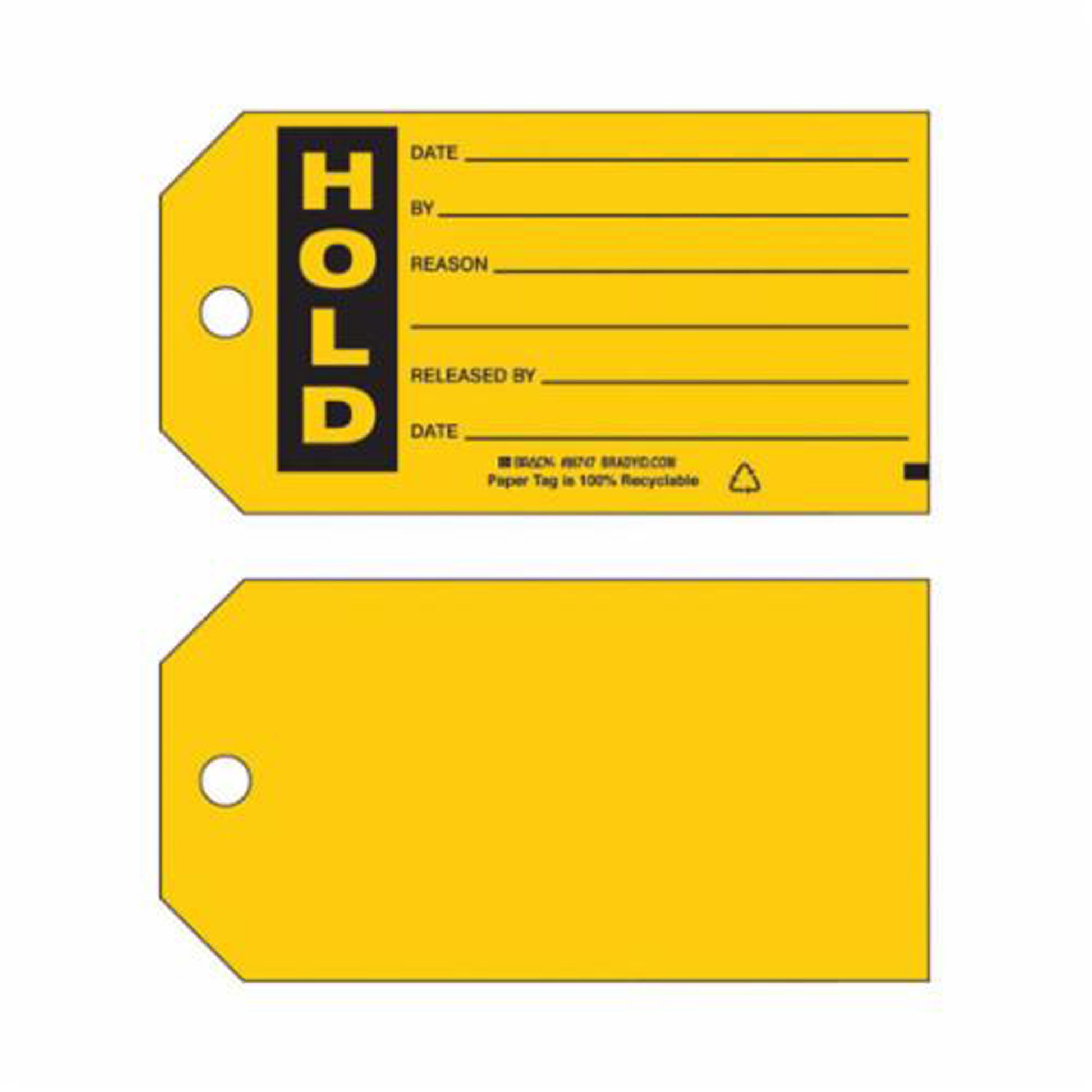 Brady "Hold Production" Tags, Paper, 5-3/4" W x 3" H, English