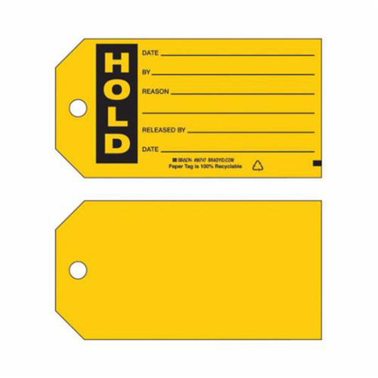 Brady "Hold Production" Tags, Paper, 5-3/4" W x 3" H, English