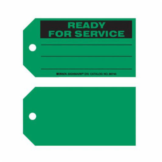 Brady "Ready For Service" Tags, Paper, 5-3/4" W x 3" H, English