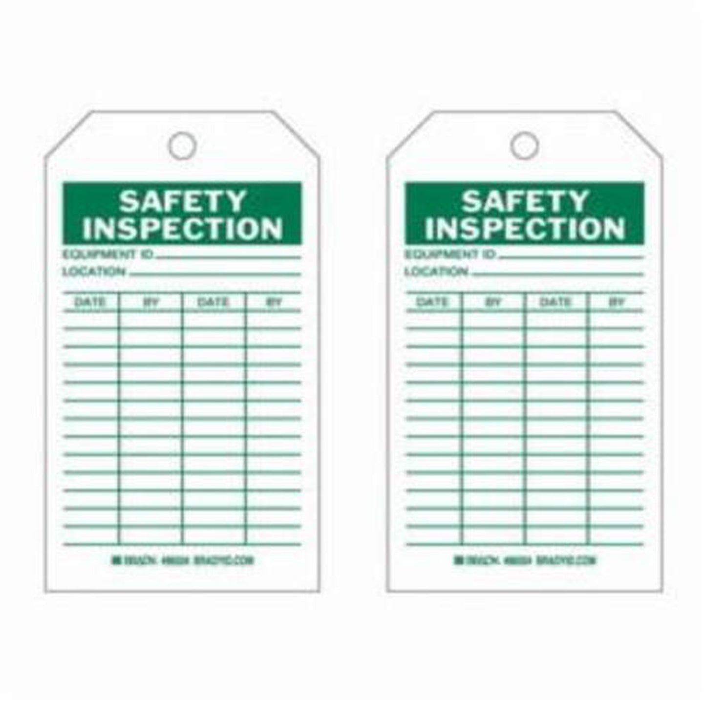 Brady Safety Inspection Tags, Polyester, 4" W x 7" H, English
