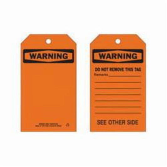 Brady Self-Laminating Safety Tags, Polyester, 4" W x 7" H, English