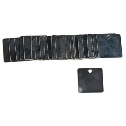 Brady Blank Square Valve Tags, Steel, 1-1/2" W x 1-1/2" H