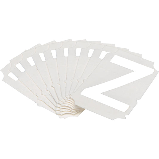 Brady Quick-Align® Individual Gothic Number & Letter Labels, Z, 2" H, White