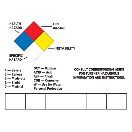 Brady Blank Write-On Container Label, Vinyl, Sheet, 14" L x 10" W