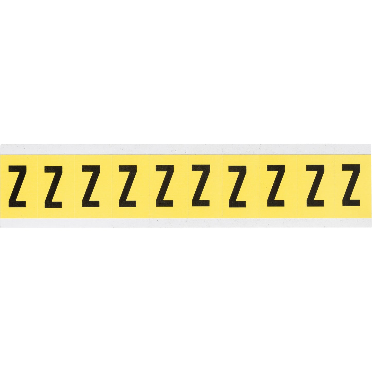 Brady Repositionable Individual Number & Letter Labels, Z, 1" H, Black on Yellow