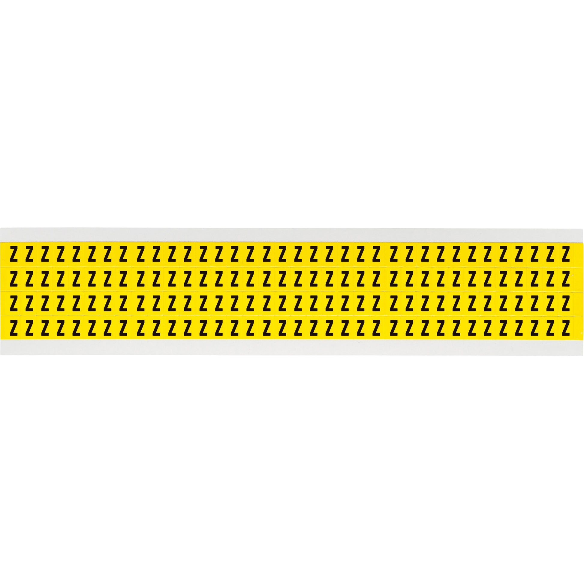 Brady Repositionable Individual Number & Letter Labels, Z, 1/4" H, Black on Yellow