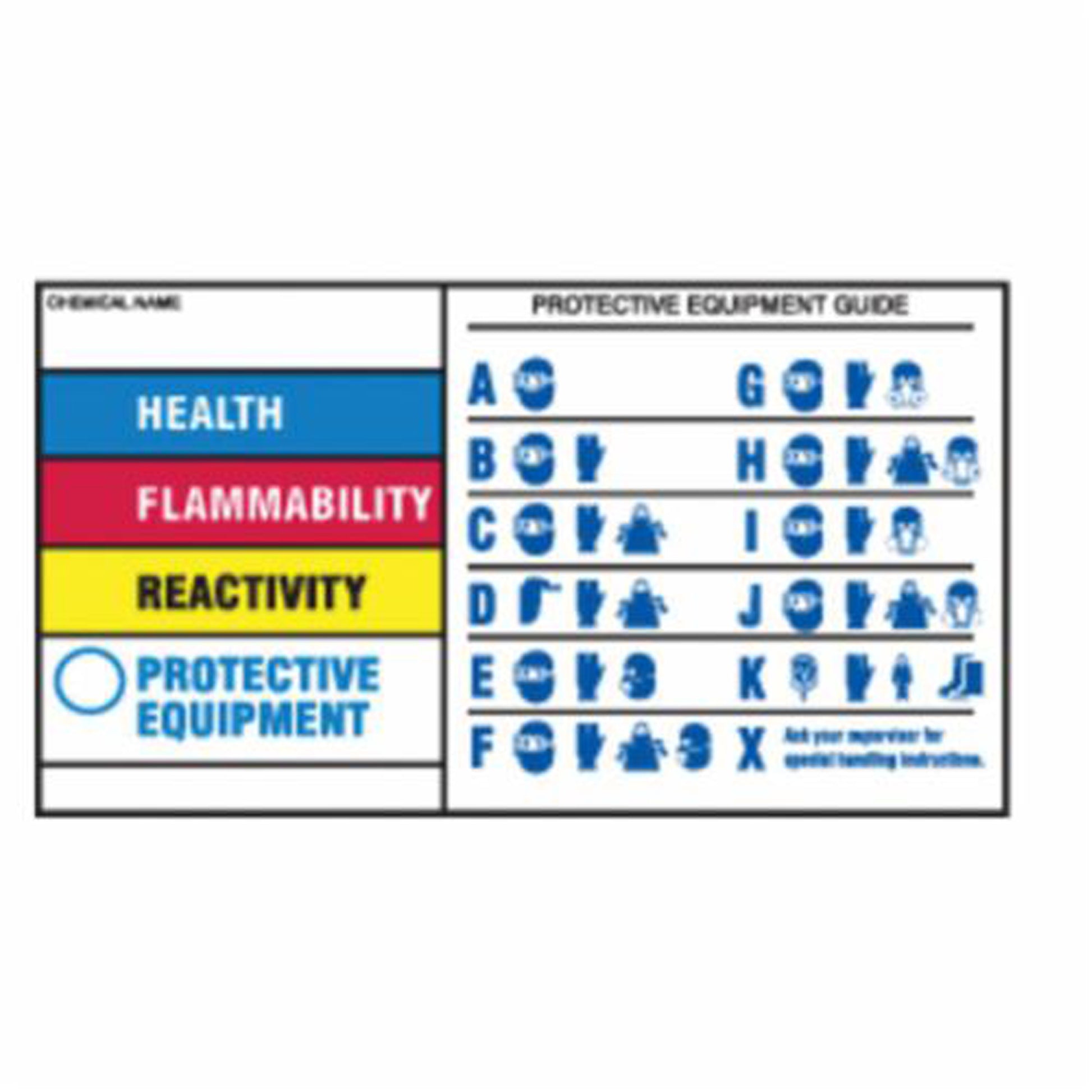 Brady Protective Equipment Labels, Polyester, Sheet, 7" L x 4" W