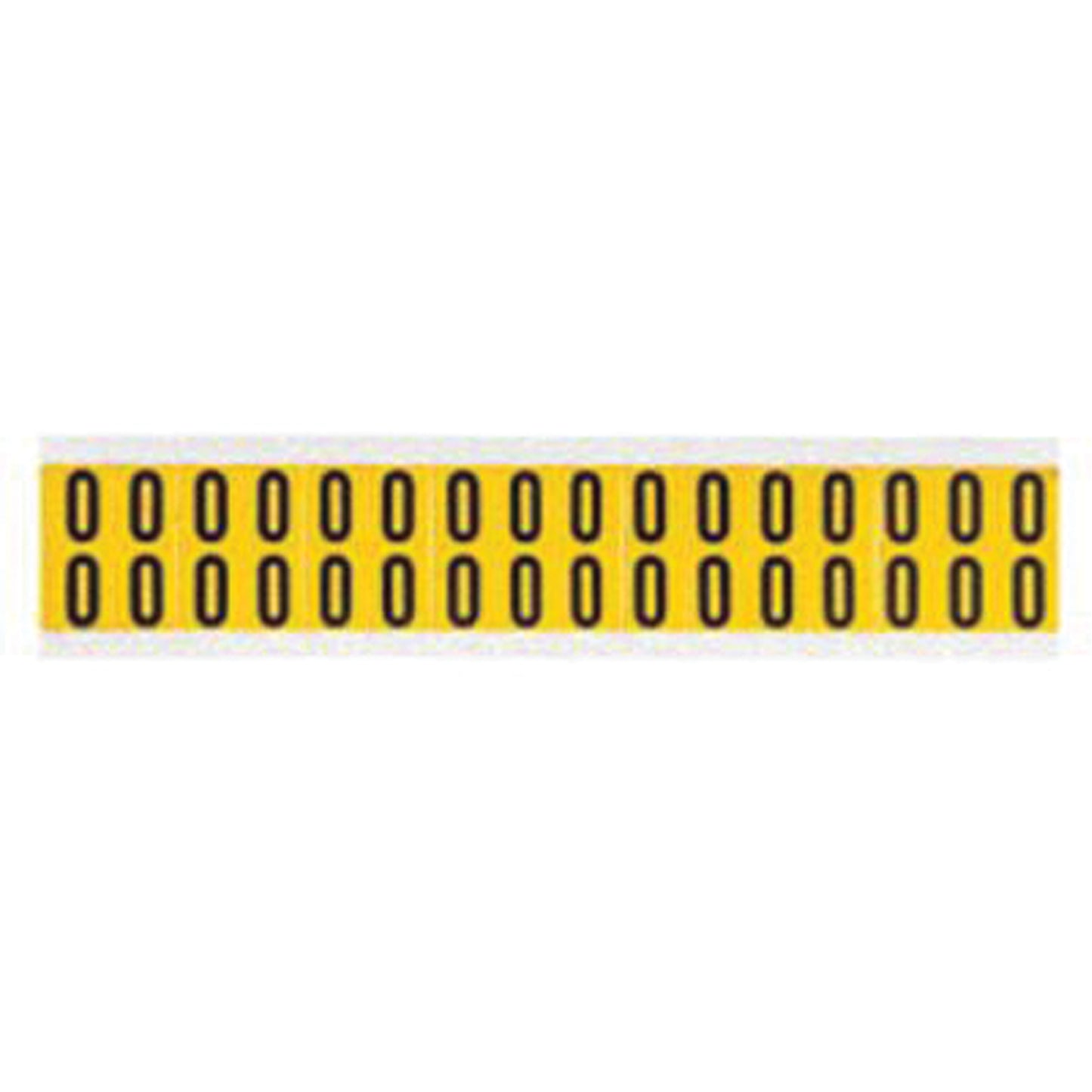Brady Individual Number and Letter Labels, 0, 5/8" H, Black on Yellow