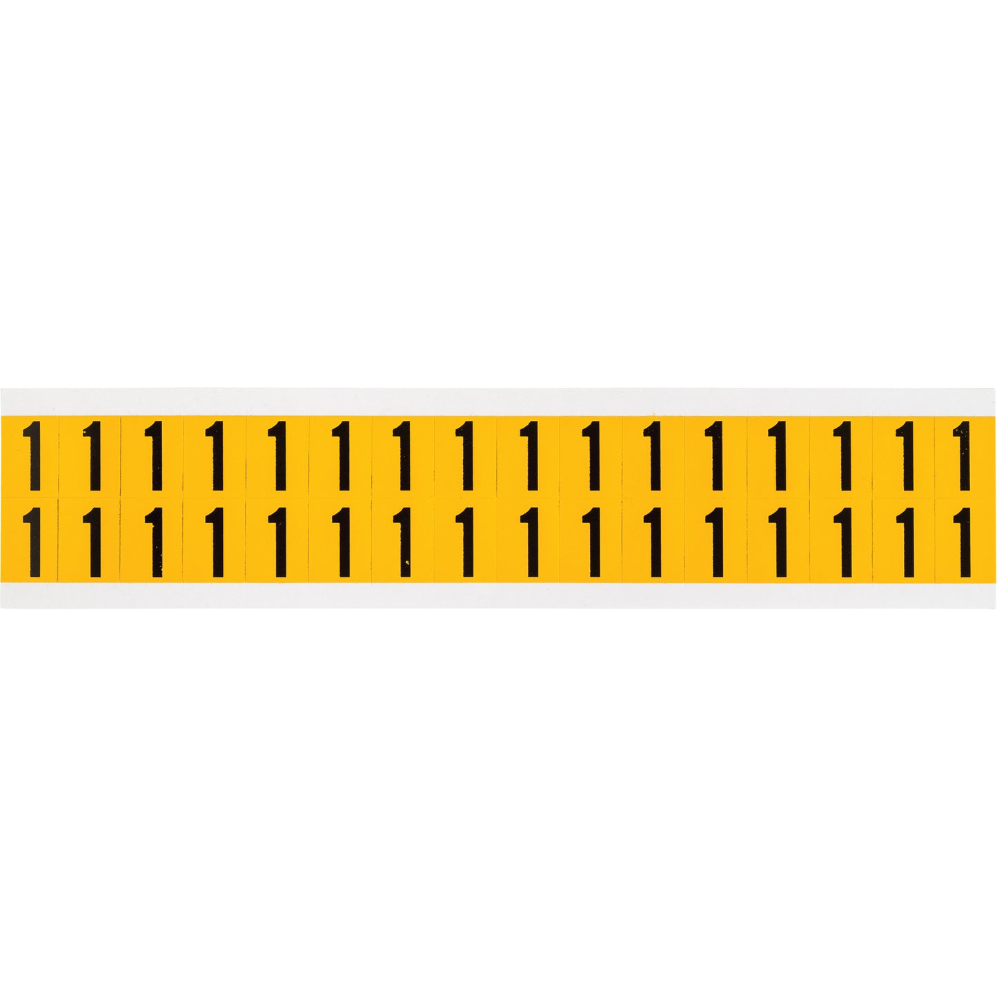 Brady Individual Number and Letter Labels, 1, 5/8" H, Black on Yellow