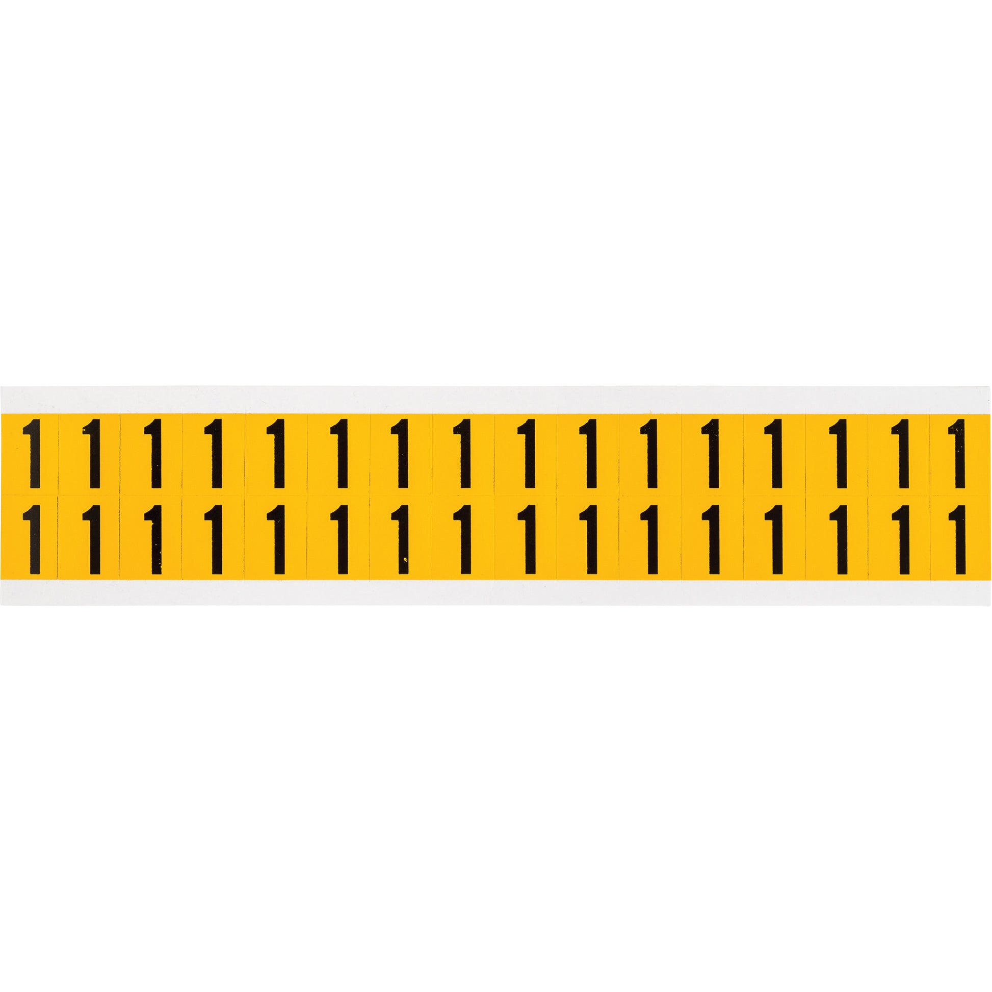 Brady Individual Number and Letter Labels, 1, 5/8" H, Black on Yellow