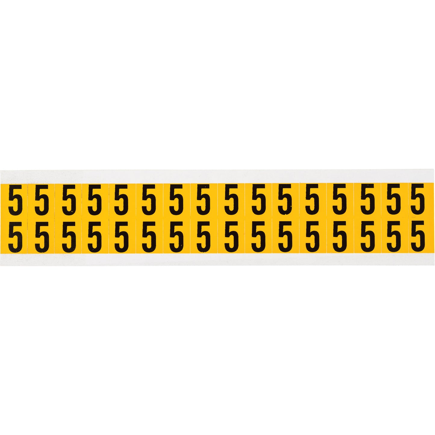 Brady Individual Number and Letter Labels, 5, 5/8" H, Black on Yellow
