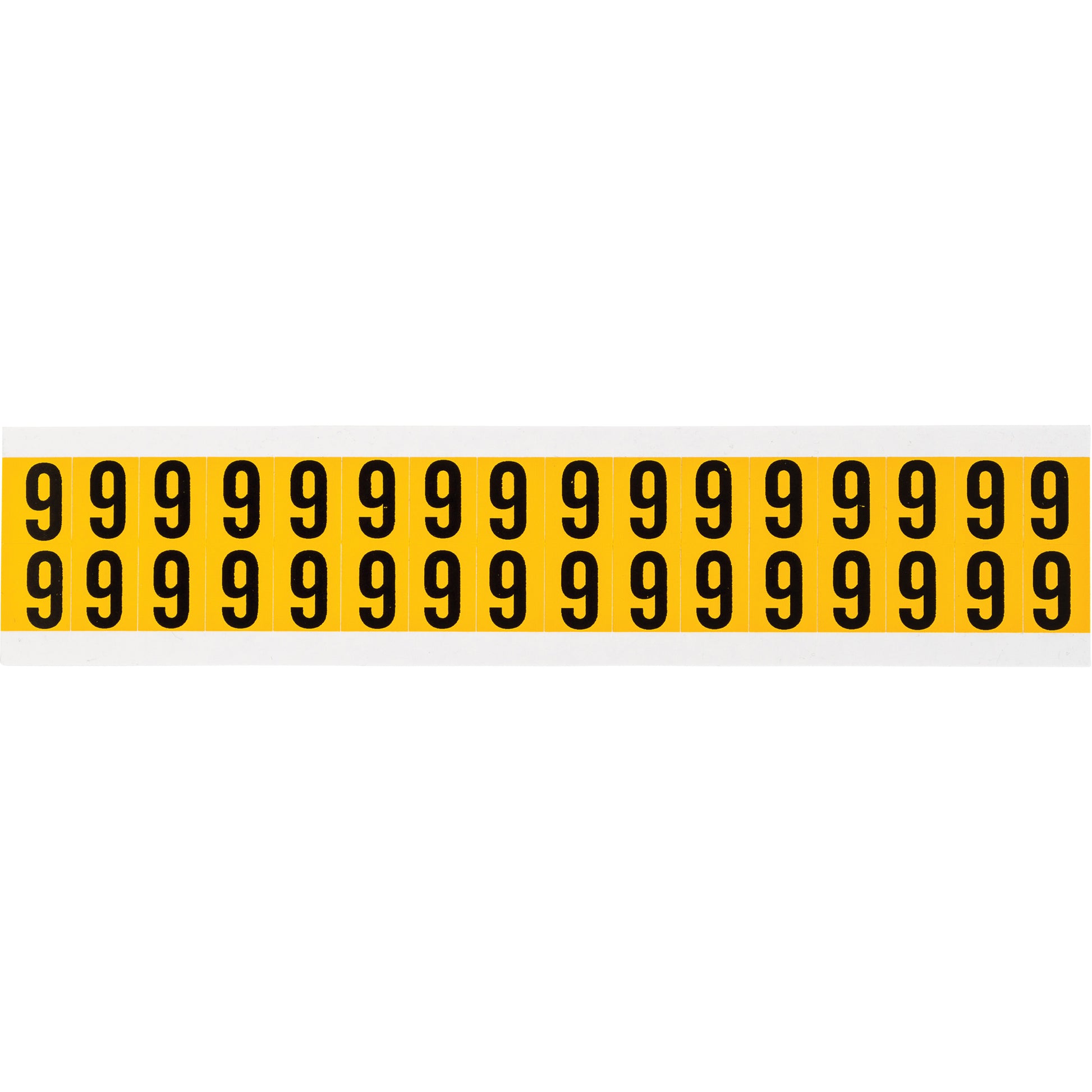 Brady Individual Number and Letter Labels, 6, 5/8" H, Black on Yellow
