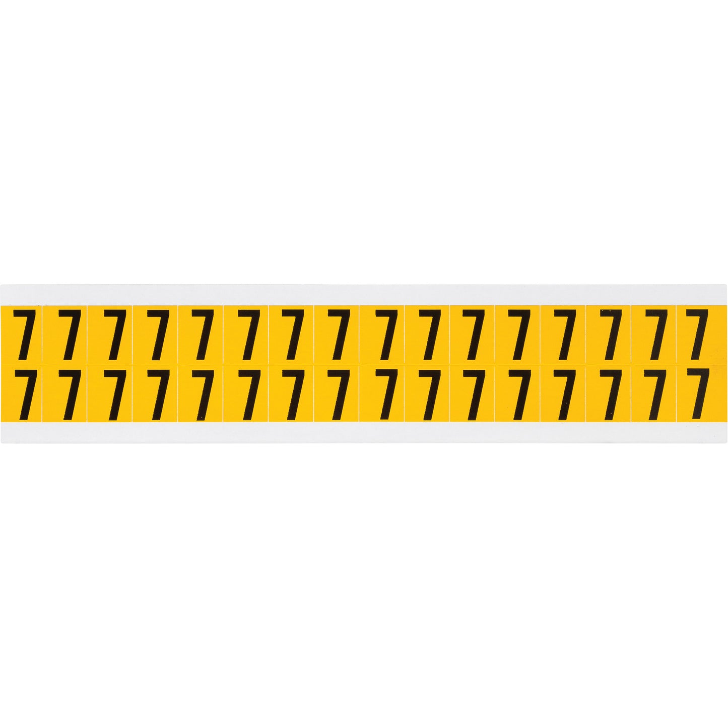 Brady Individual Number and Letter Labels, 7, 5/8" H, Black on Yellow