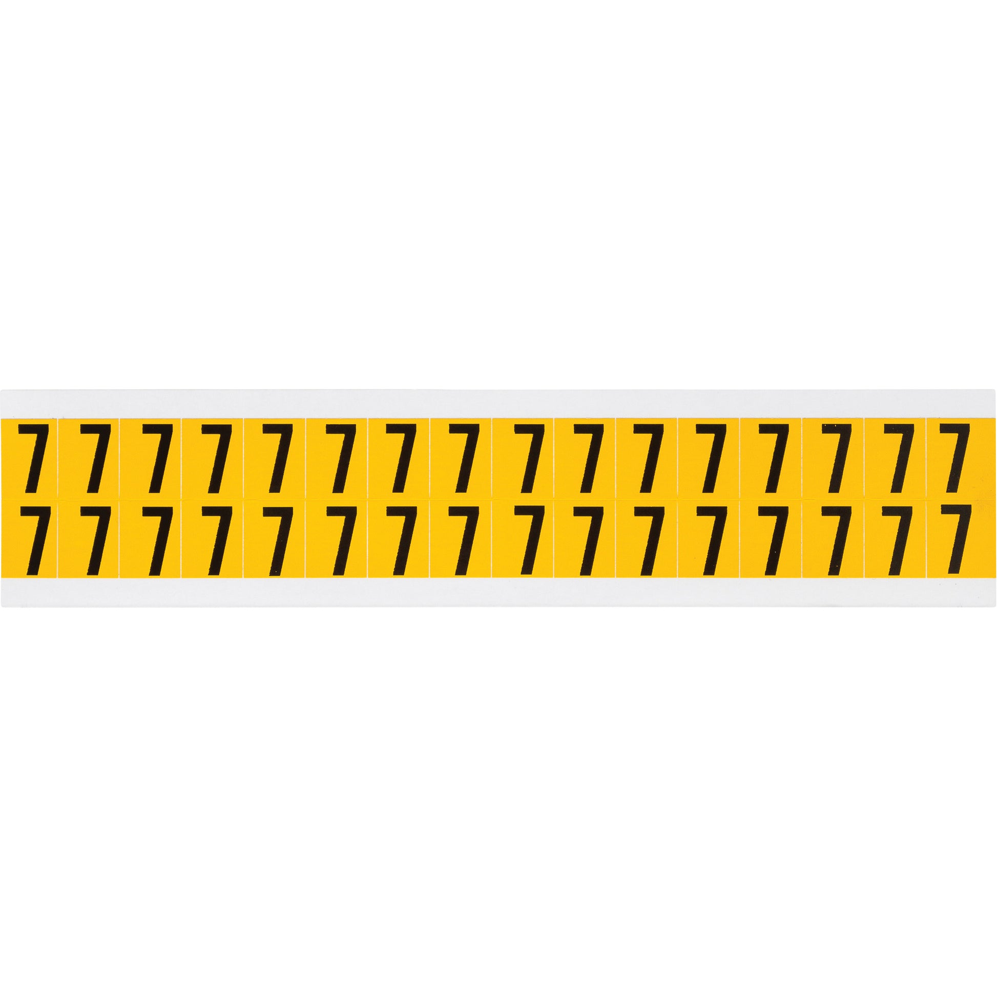 Brady Individual Number and Letter Labels, 7, 5/8" H, Black on Yellow