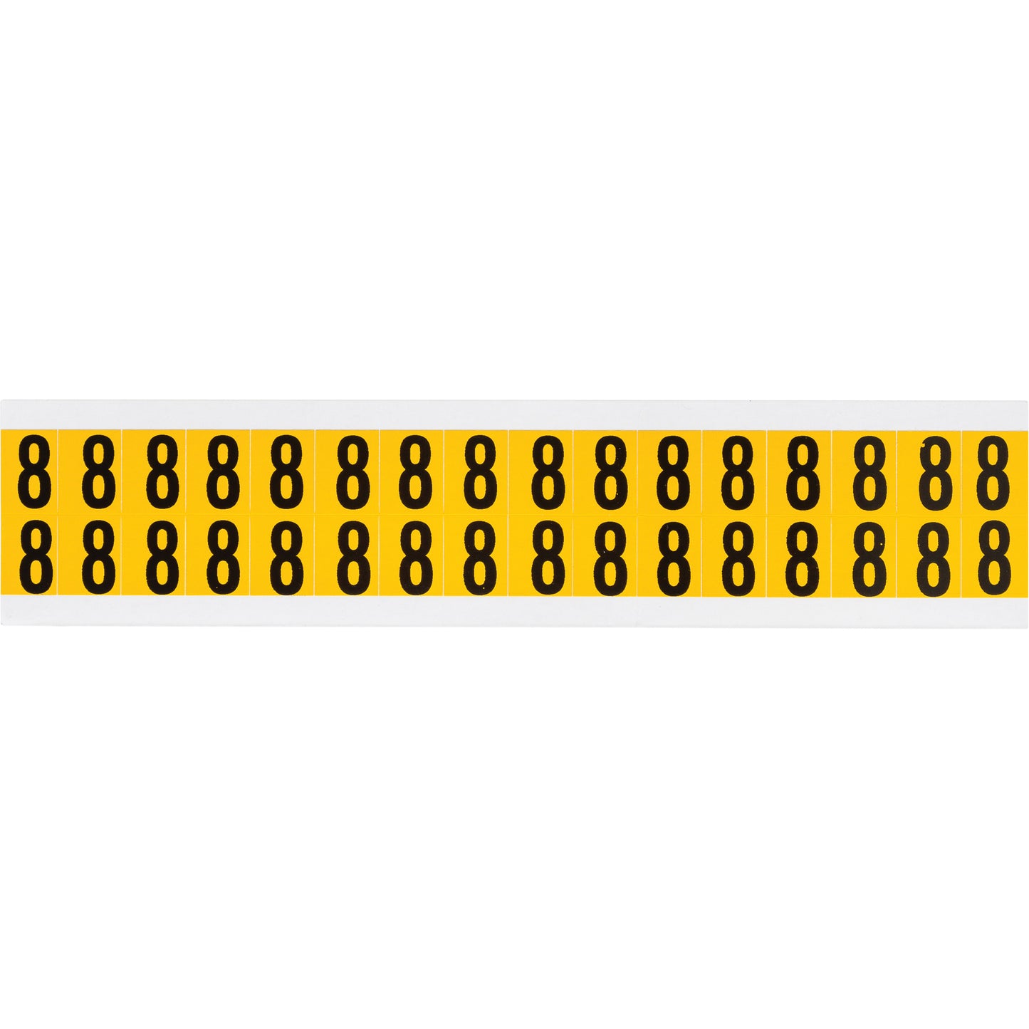 Brady Individual Number and Letter Labels, 8, 5/8" H, Black on Yellow
