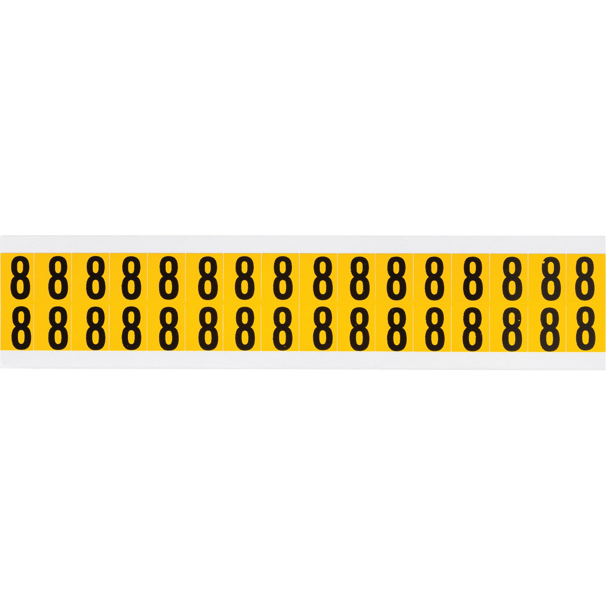 Brady Individual Number and Letter Labels, 8, 5/8" H, Black on Yellow