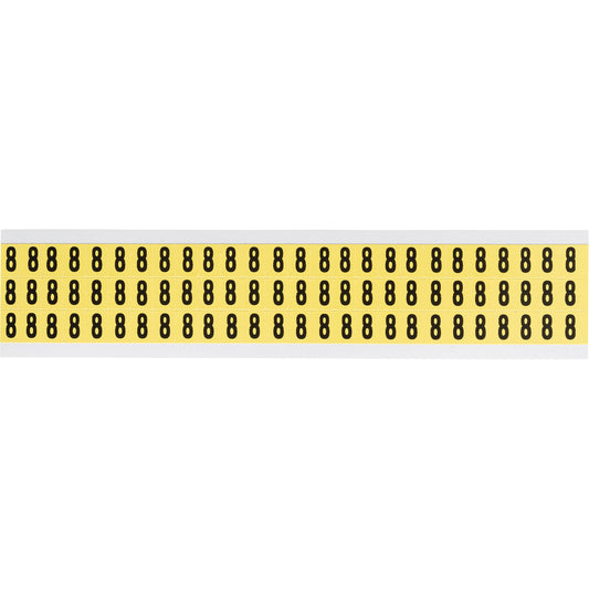 Brady Individual Number and Letter Labels, 9, 5/8" H, Black on Yellow