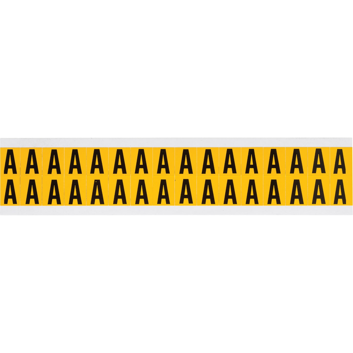 Brady Individual Number and Letter Labels, A, 5/8" H, Black on Yellow