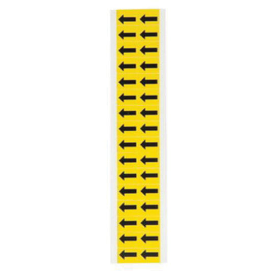 Brady Individual Number and Letter Labels, Arrow Symbol, 5/8" H, Black on Yellow