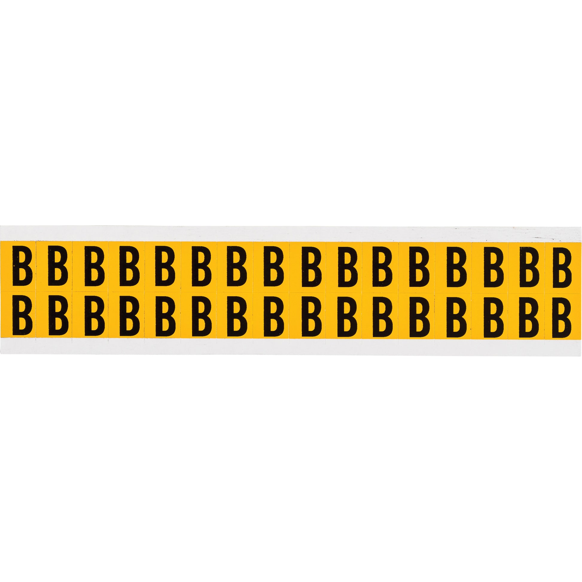 Brady Individual Number and Letter Labels, B, 5/8" H, Black on Yellow