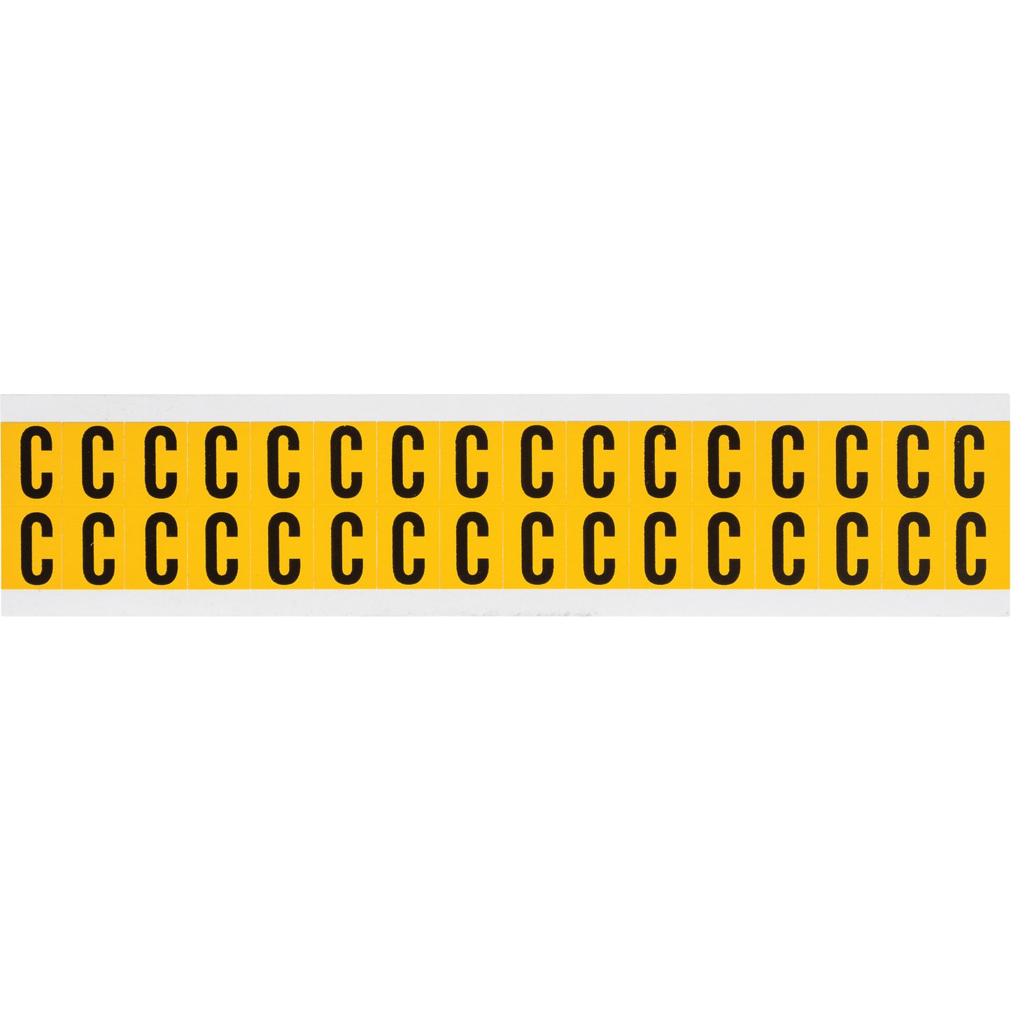 Brady Individual Number and Letter Labels, C, 5/8" H, Black on Yellow