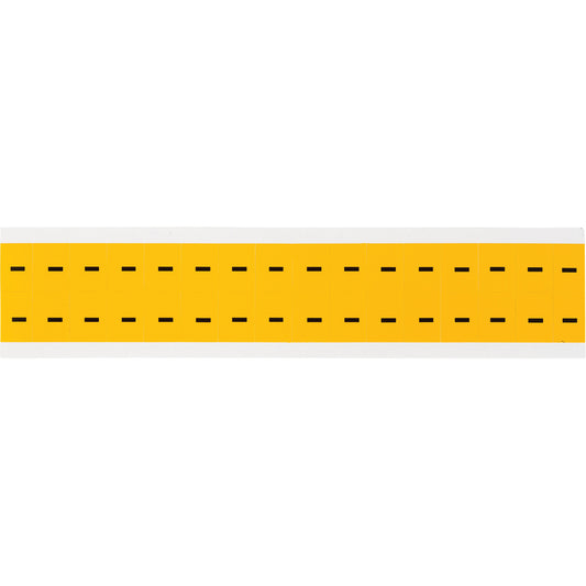 Brady Individual Number & Letter Labels, Dash (-), 5/8" H, Black on Yellow