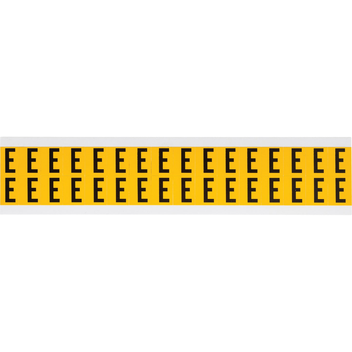Brady Individual Number and Letter Labels, E, 5/8" H, Black on Yellow