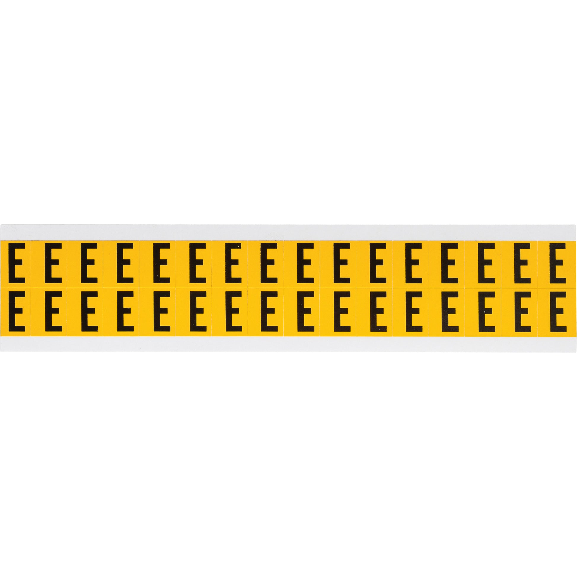 Brady Individual Number and Letter Labels, E, 5/8" H, Black on Yellow