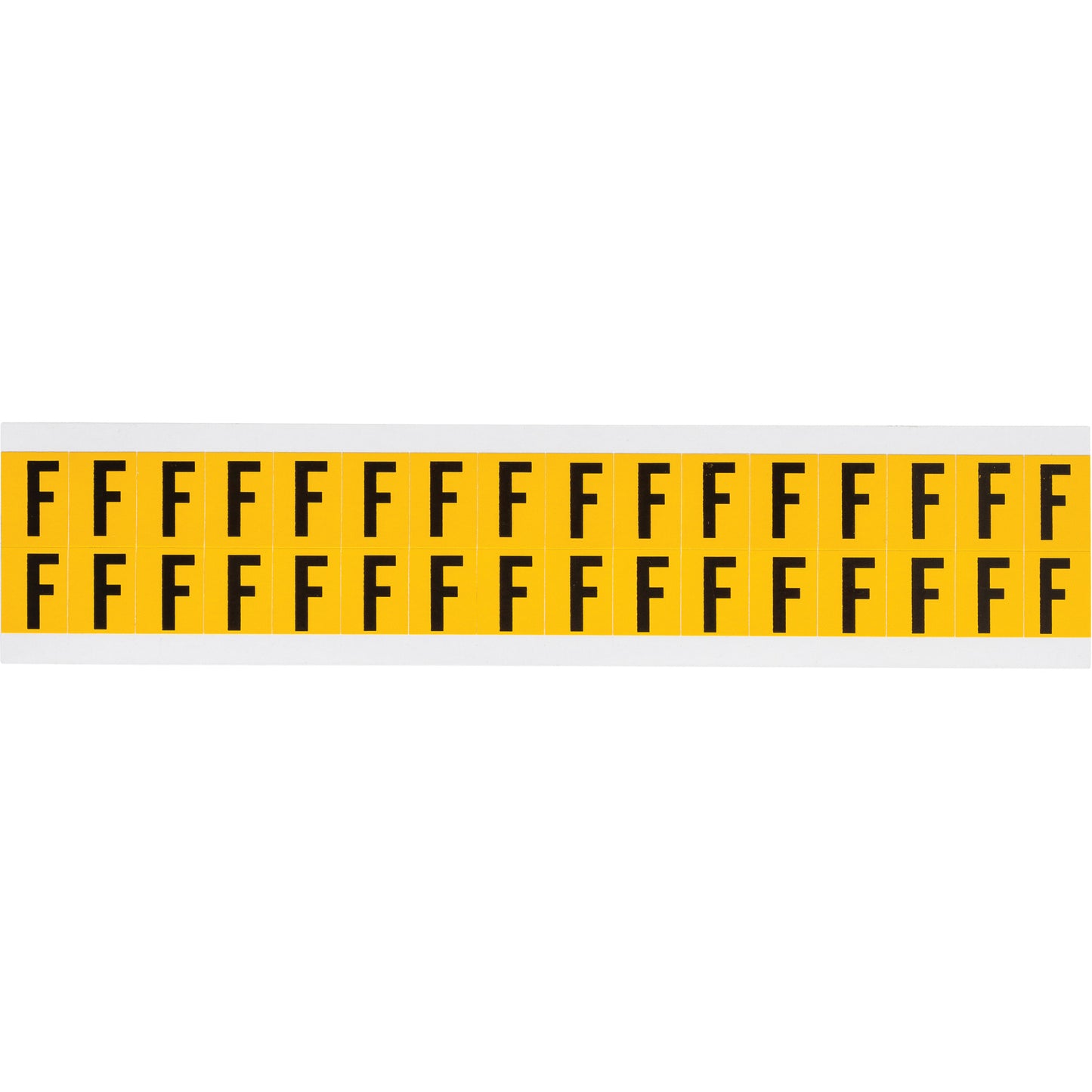 Brady Individual Number and Letter Labels, F, 5/8" H, Black on Yellow