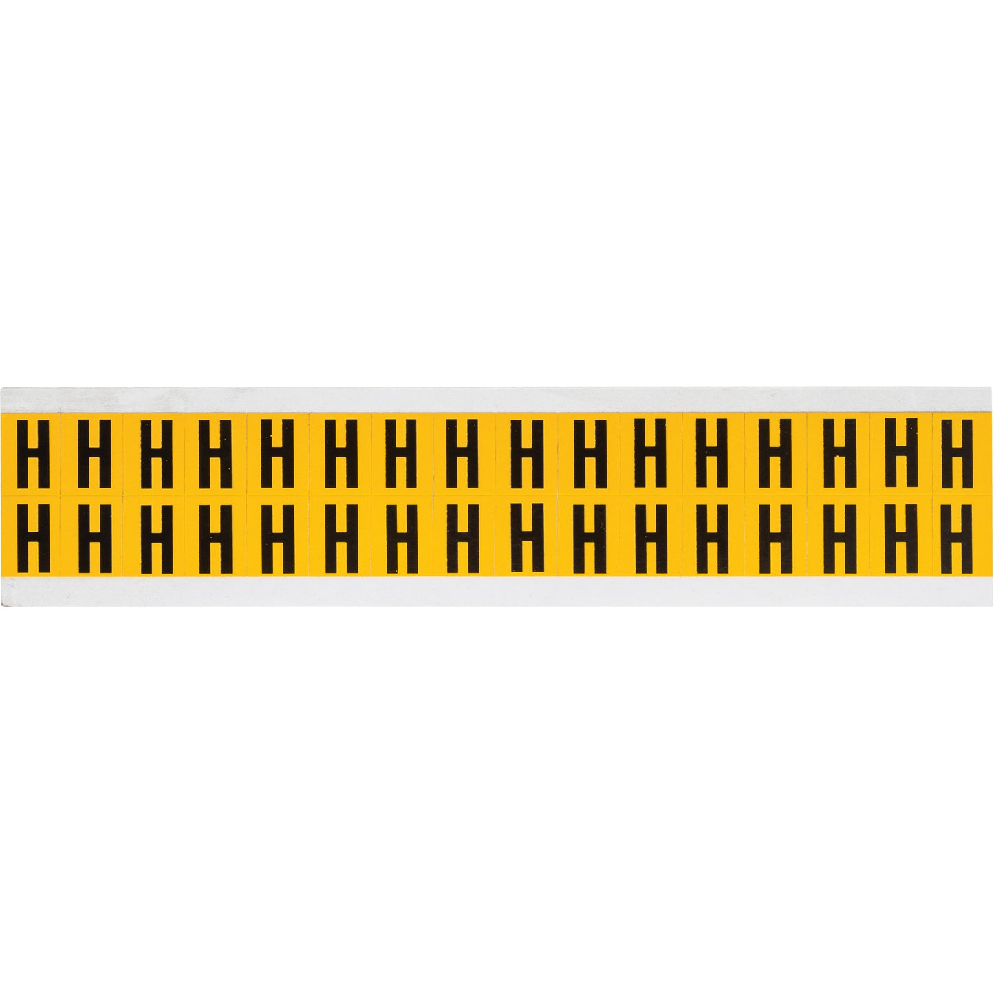 Brady Individual Number and Letter Labels, H, 5/8" H, Black on Yellow