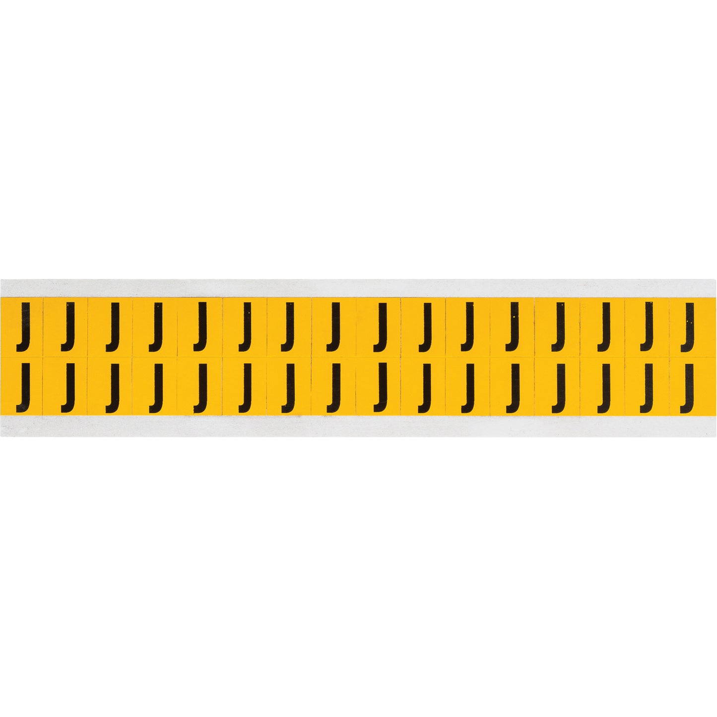 Brady Individual Number and Letter Labels, J, 5/8" H, Black on Yellow