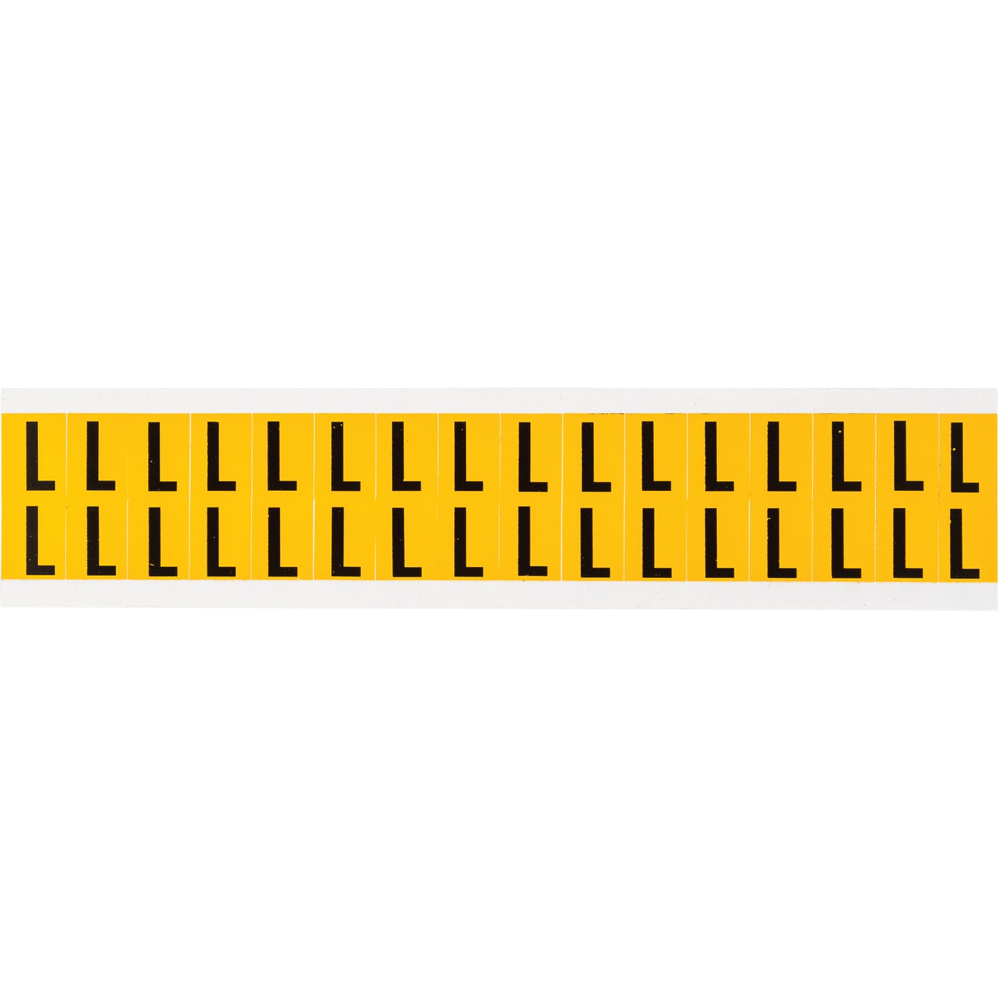 Brady Individual Number and Letter Labels, L, 5/8" H, Black on Yellow