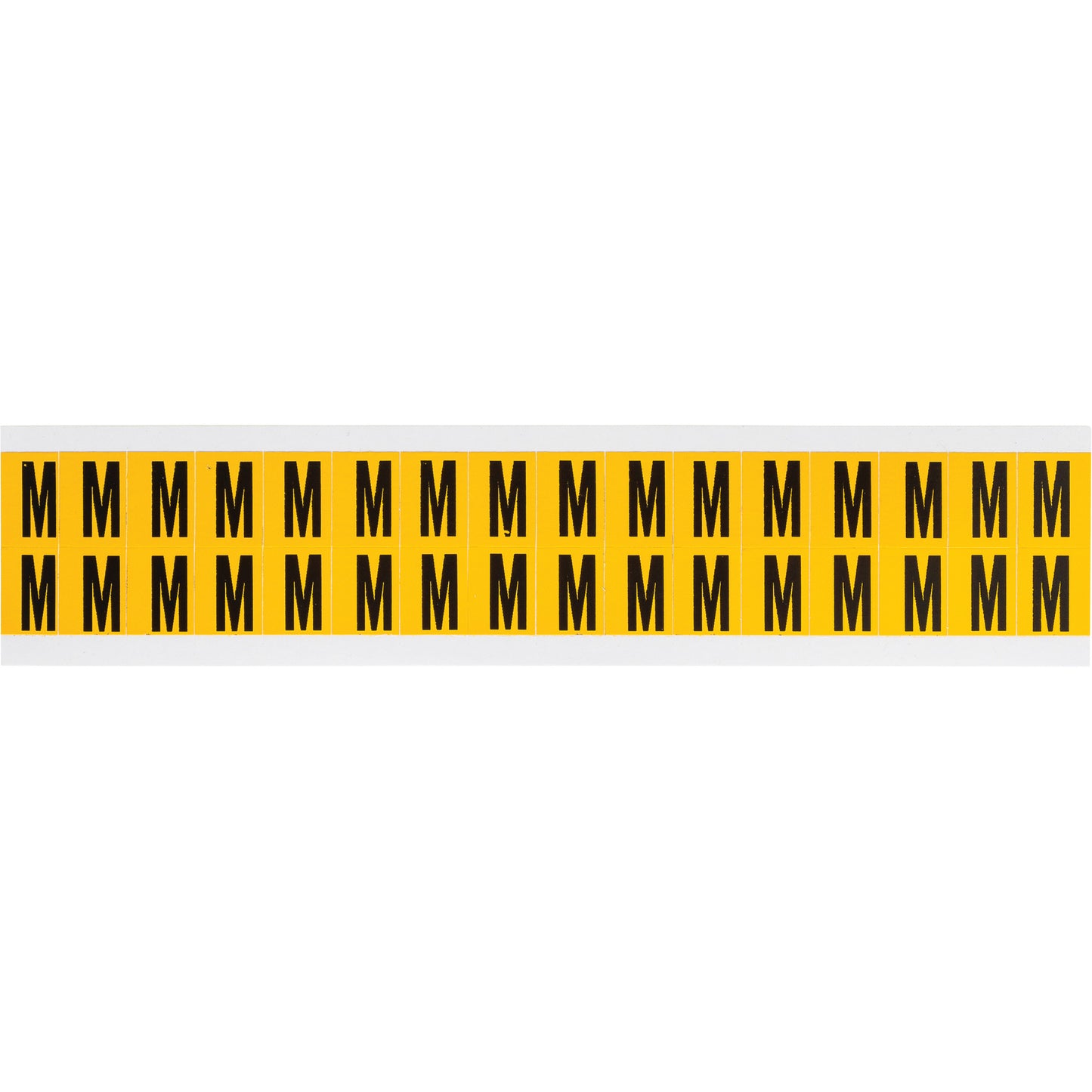Brady Individual Number & Letter Labels, M, 5/8" H, Black on Yellow