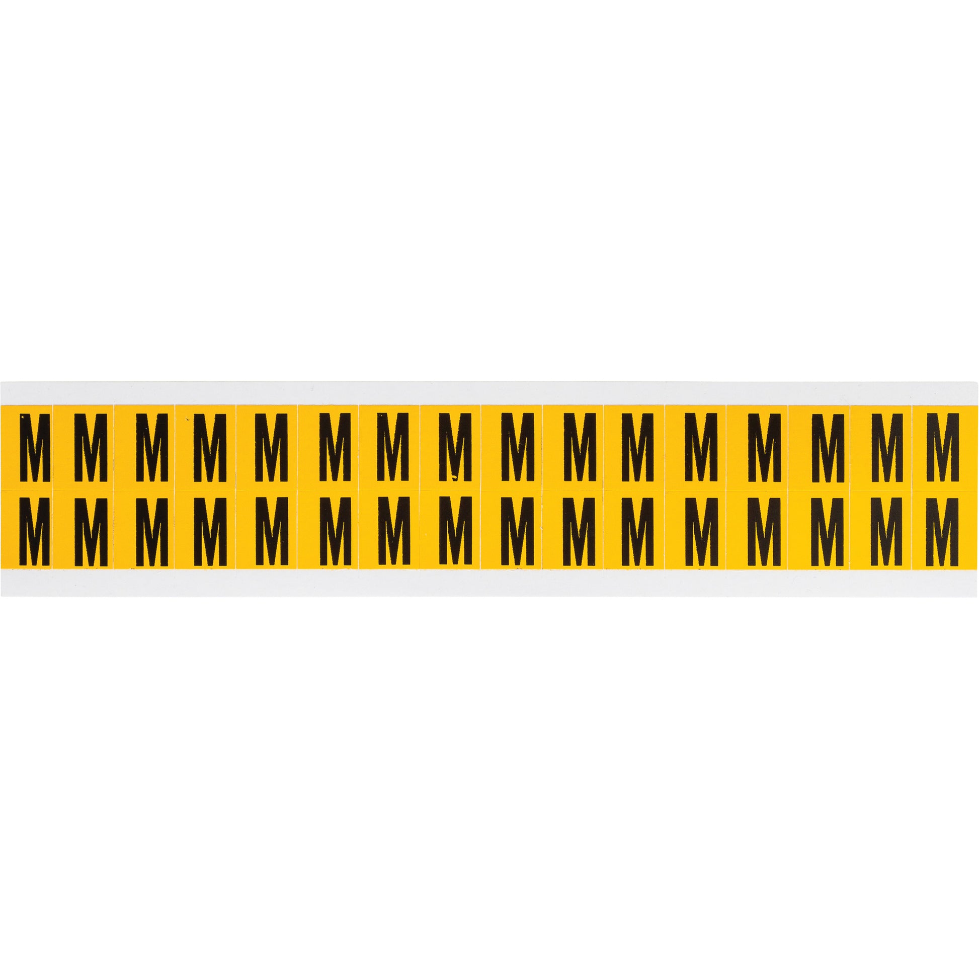 Brady Individual Number & Letter Labels, M, 5/8" H, Black on Yellow