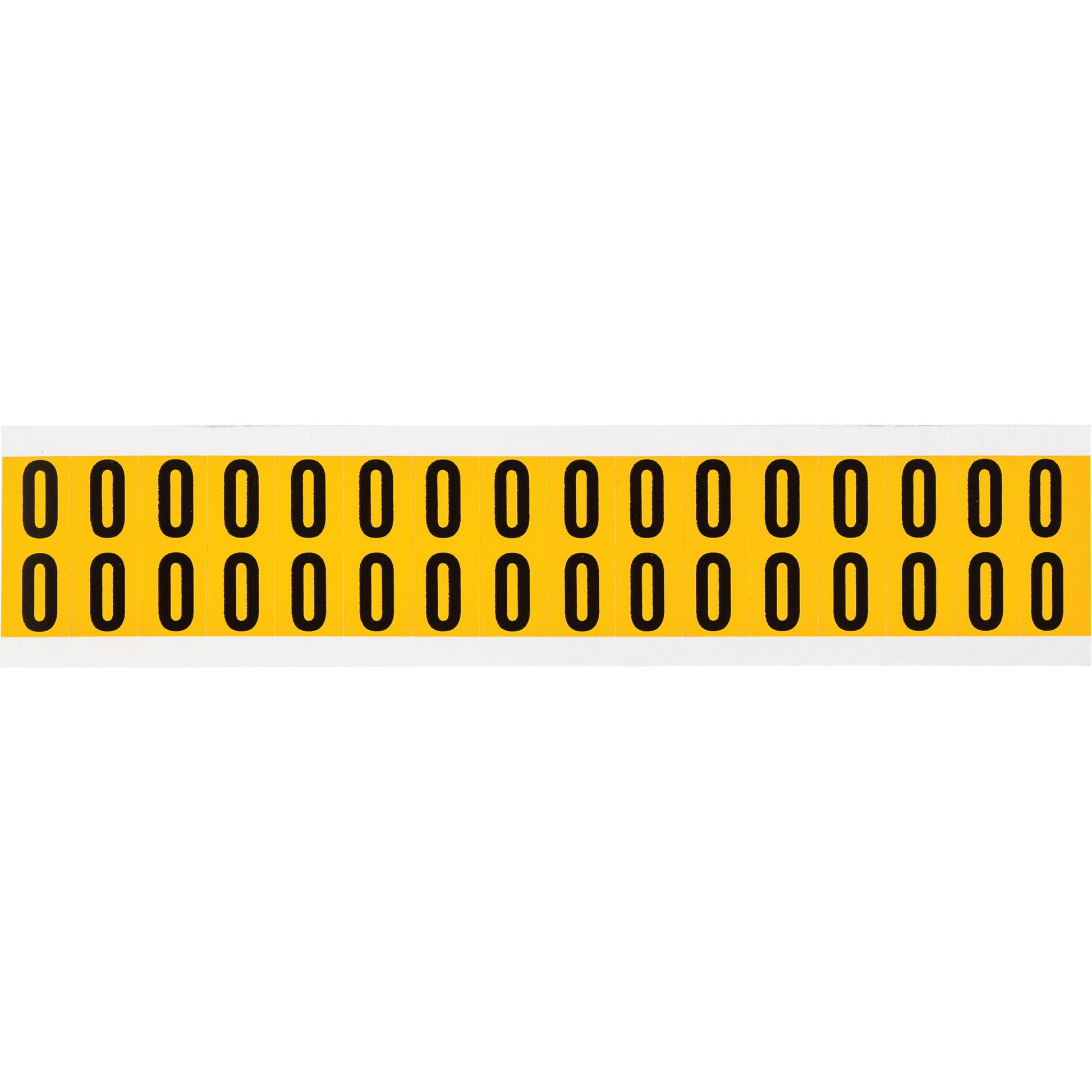 Brady Individual Number & Letter Labels, O, 5/8" H, Black on Yellow