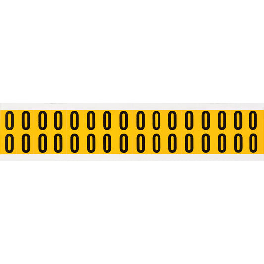 Brady Individual Number & Letter Labels, O, 5/8" H, Black on Yellow