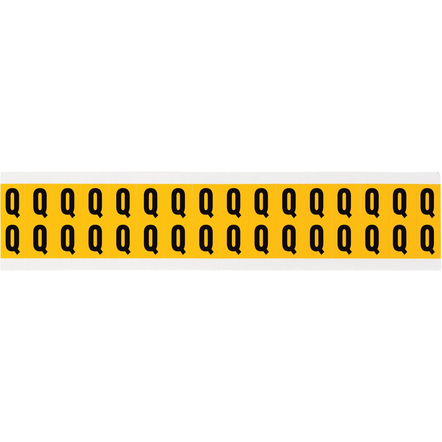 Brady Individual Number & Letter Labels, Q, 5/8" H, Black on Yellow