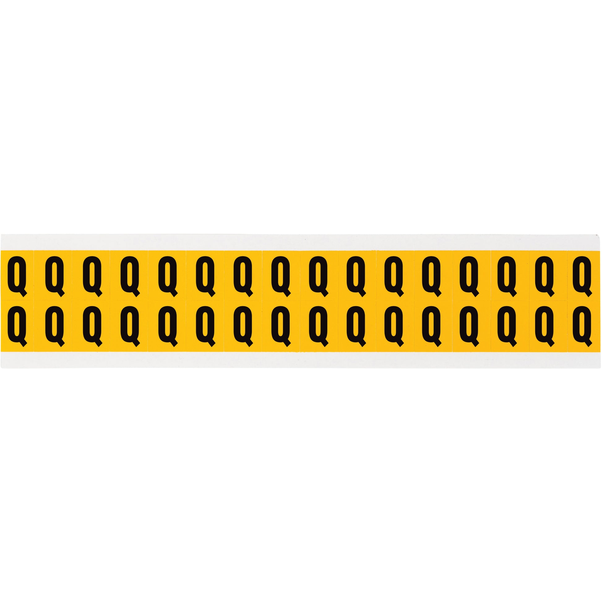 Brady Individual Number & Letter Labels, Q, 5/8" H, Black on Yellow